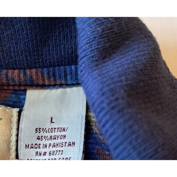 Joe Marlin Polo Shirt Mens Large Blue Floral Short Sleeve - Picture 7 of 11